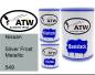 Preview: Nissan, Silver Frost Metallic, 549: 500ml Lackdose + 500ml Klarlack + 250ml Härter - Set, von ATW Autoteile West.